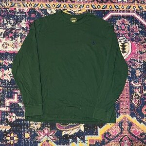 Polo Ralph Lauren‎ Shirt Mens Medium Green Crew Neck Cotton Pony Preppy Large